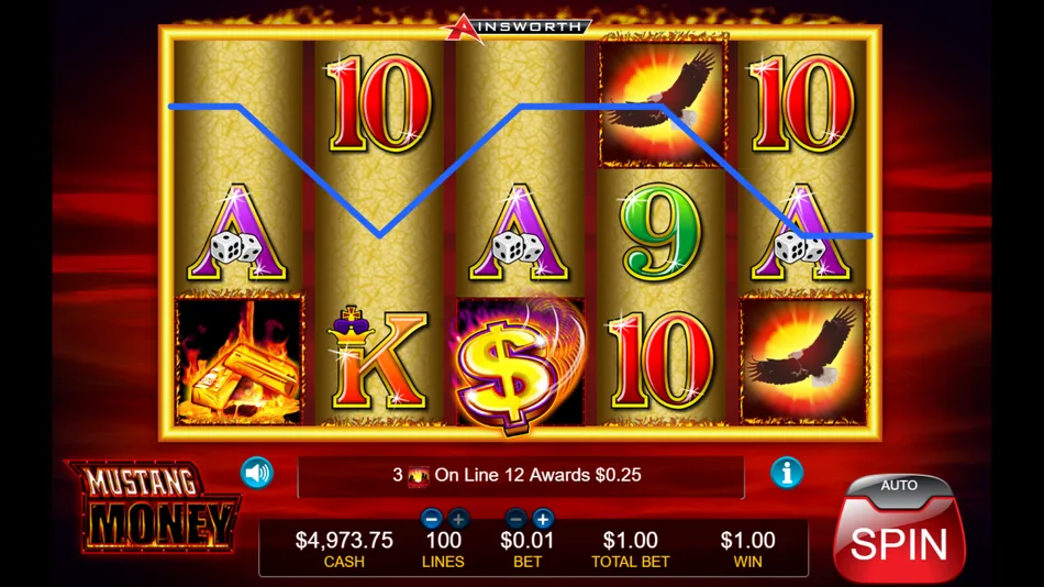 Gold Coin substitute showing a x5 multiplier on reel 4 during free games